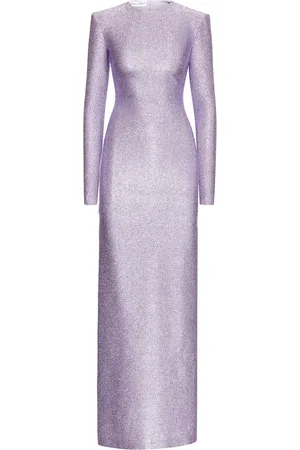 Oscar de la Renta Lamé-effect column maxi dress