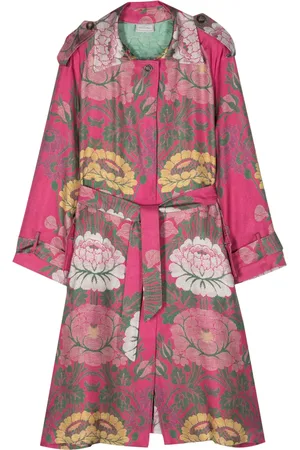 PIERRE-LOUIS MASCIA Floral-print silk trench coat