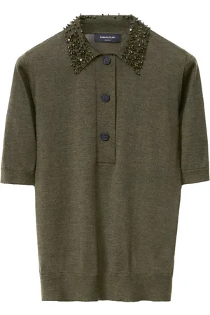 Fabiana Filippi Embroidered collar polo top