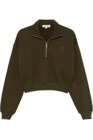 ÉTERNE Cropped half-zip sweatshirt