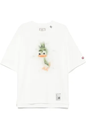 Maison Mihara Yasuhiro Leon-print distressed T-shirt