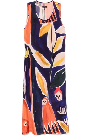 R13 Printed sleeveless midi dress