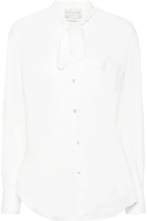 FORTE FORTE Pussy-bow cotton shirt