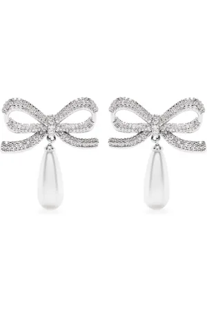 Self-Portrait Crystal bow earrings