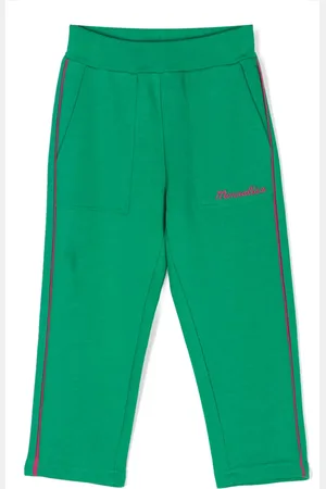 MONNALISA Embroidered-logo cotton-blend trousers
