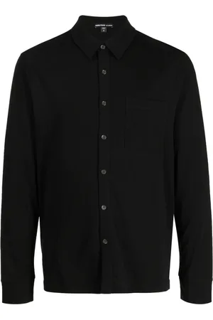 James Perse Spread-collar jersey shirt