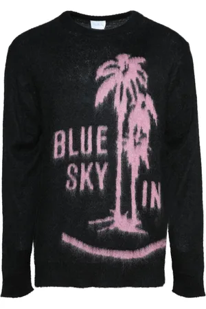 BLUE SKY INN Mohair logo knit crewneck jumper