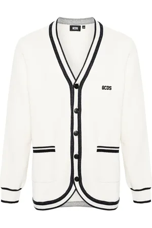 GCDS V-neck bouclé-knit cardigan
