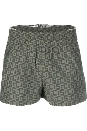 GCDS Bling monogram-print chain-belt shorts