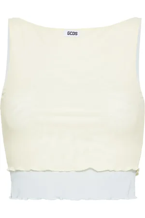 GCDS Logo-patch layered mesh top
