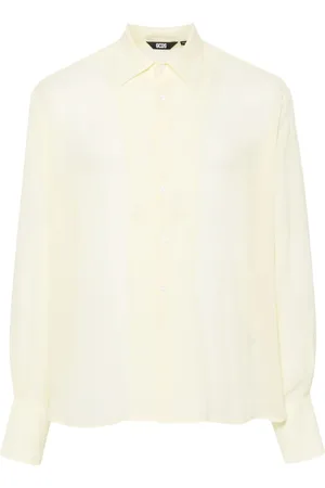 GCDS Logo-embroidered georgette shirt