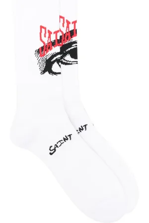 SAINT MXXXXXX Intarsia-logo socks