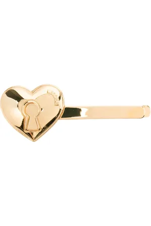 Moschino Heart lock-charm hair pin