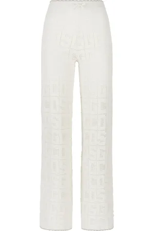 GCDS Monogram crochet-knit trousers