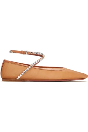 Amina Muaddi Mesh ballerina shoes
