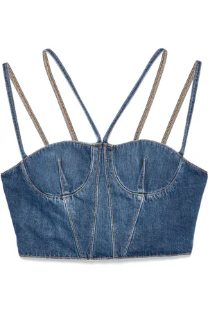 Nensi Dojaka Bustier denim top