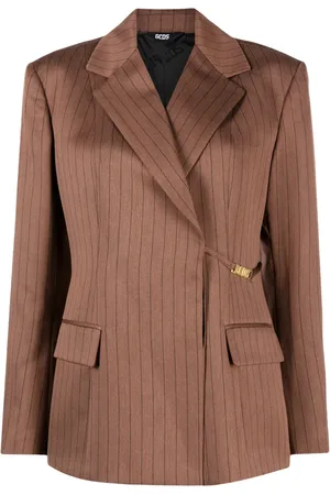GCDS Pinstripe-pattern notched-lapels blazer