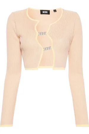 GCDS Comma ribbed cropped cardigan