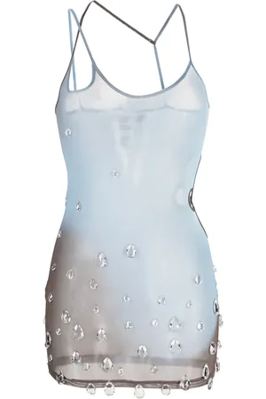 GCDS Sita crystal-drop tulle minidress