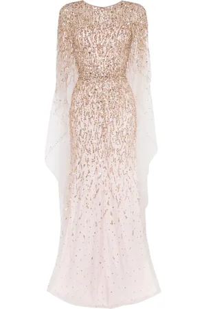 Jenny Packham Delphine sequinned cape gown