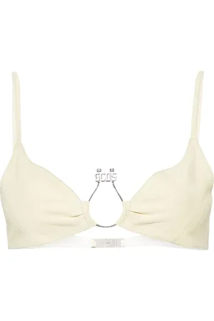 GCDS Hoop logo-plaque suede bralette
