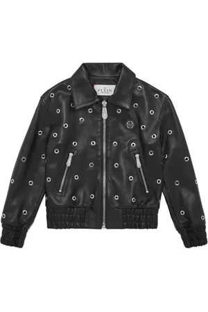 Philipp Plein Leather bomber jacket