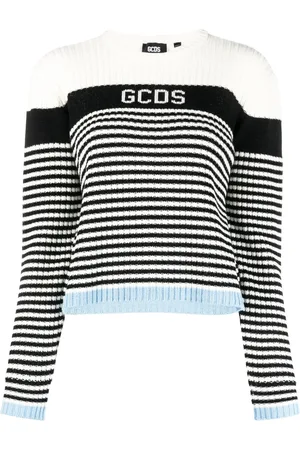 GCDS Jacquard-logo striped jumper