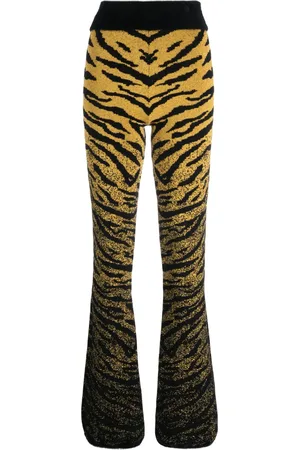 GCDS Zebra-patterned jacquard trousers