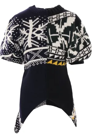SACAI Patchwork short-sleeve sweater
