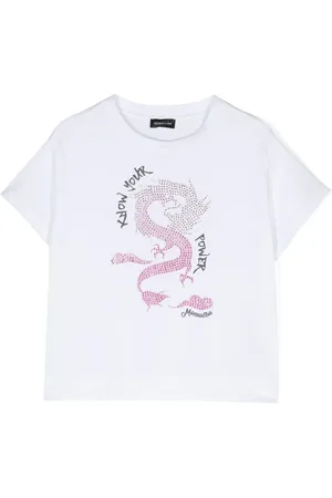 MONNALISA Rhinestone-embellished T-shirt