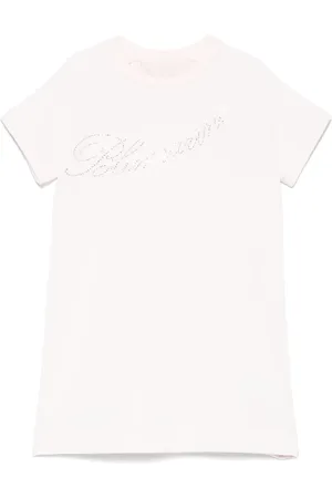 MISS BLUMARINE Rhinestone-logo dress