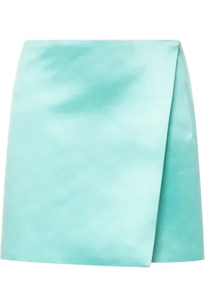 Serafini Asymmetric satin miniskirt