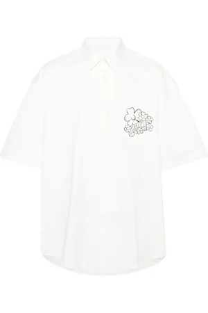 MARTINE ROSE Logo-print cotton shirt