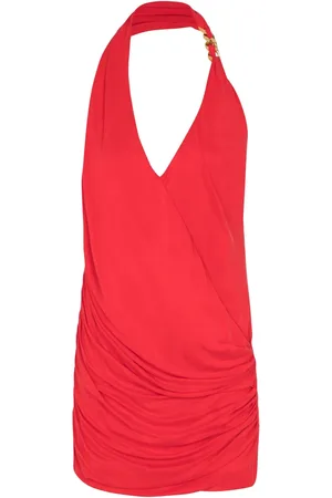 Balmain Draped halterneck mini dress