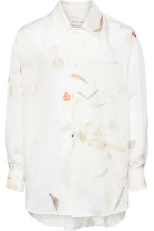 Feng Chen Wang Leaf-print silk shirt