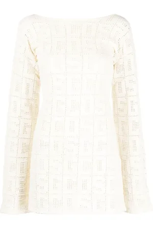 GCDS Crochet-monogram long-sleeve dress