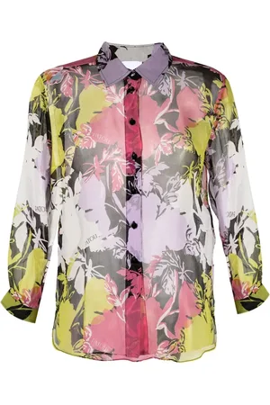 Patou Floral print sheer blouse