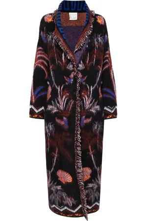 FORTE FORTE Patterned-jacquard knitted coat