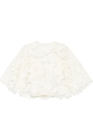 Elie saab Tulle-embroidered blouse
