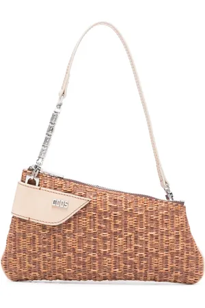 GCDS Comma Notte raffia shoulder bag