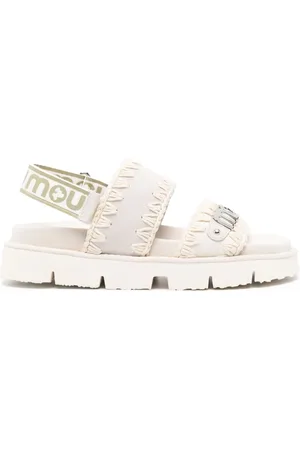 Mou Logo-lettering suede sandals