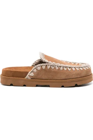 Mou Whipstitch-trim suede mules