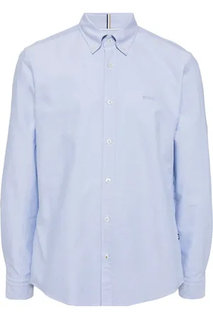 HUGO BOSS Logo-embroidered long-sleeved shirt