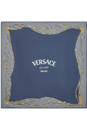VERSACE Logo-print silk scarf