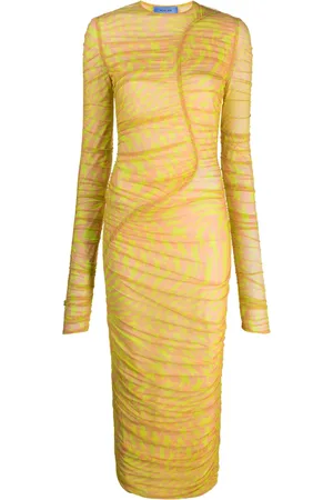 MUGLER Star-print mesh dress