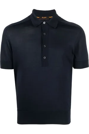 MOORER Semi-sheer silk polo shirt