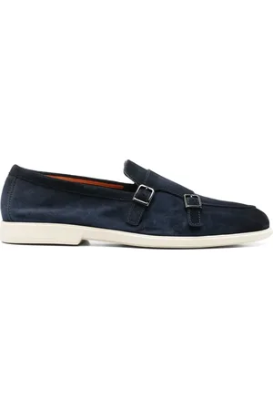 santoni Suede monk shoes