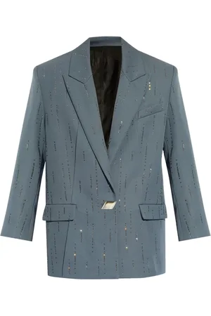 The Attico Rhinestone-embellished wool blazer