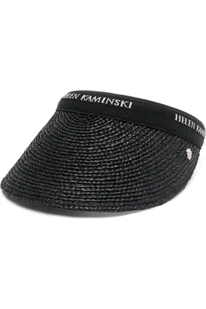 HELEN Logo-jacquard raffia visor