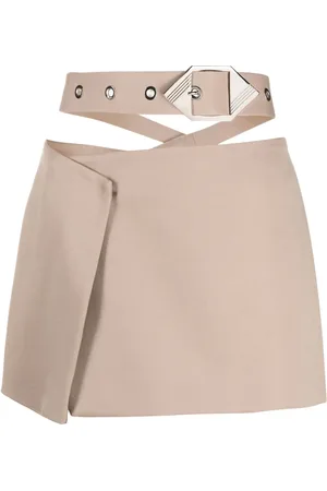 The Attico Asymmetric belted miniskirt